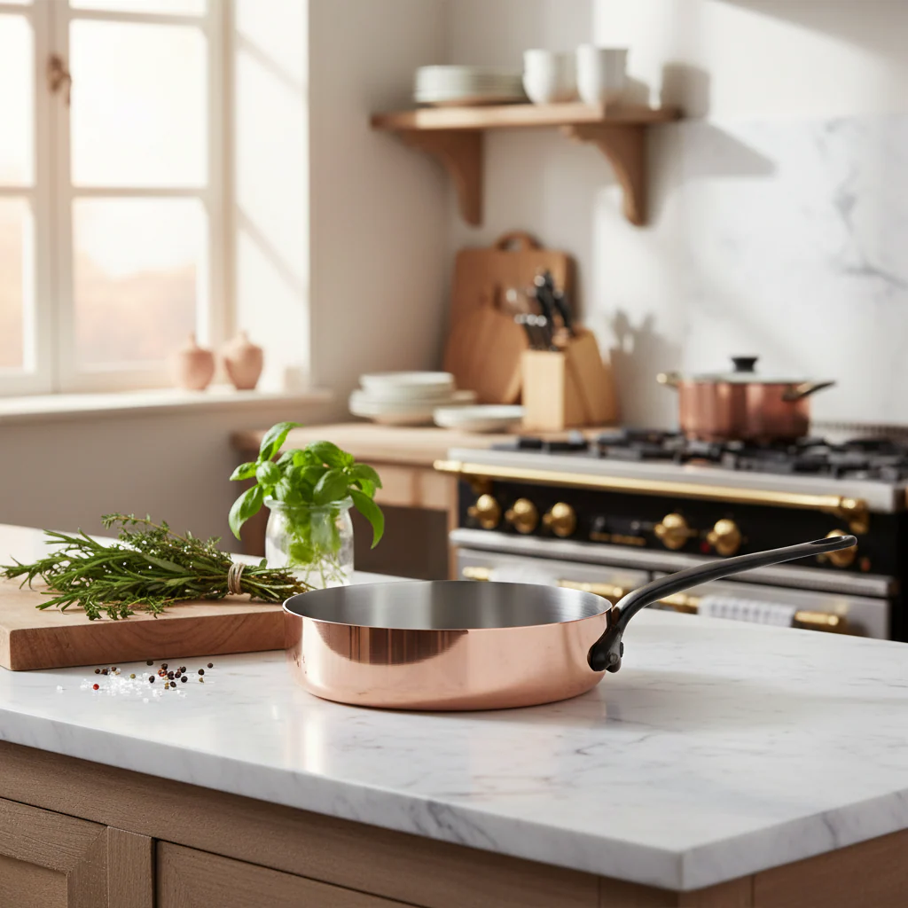 Mauviel M'Heritage M'150 CI Copper Saute Pan With Cast Iron Handle, 1.8-Qt - Image 6