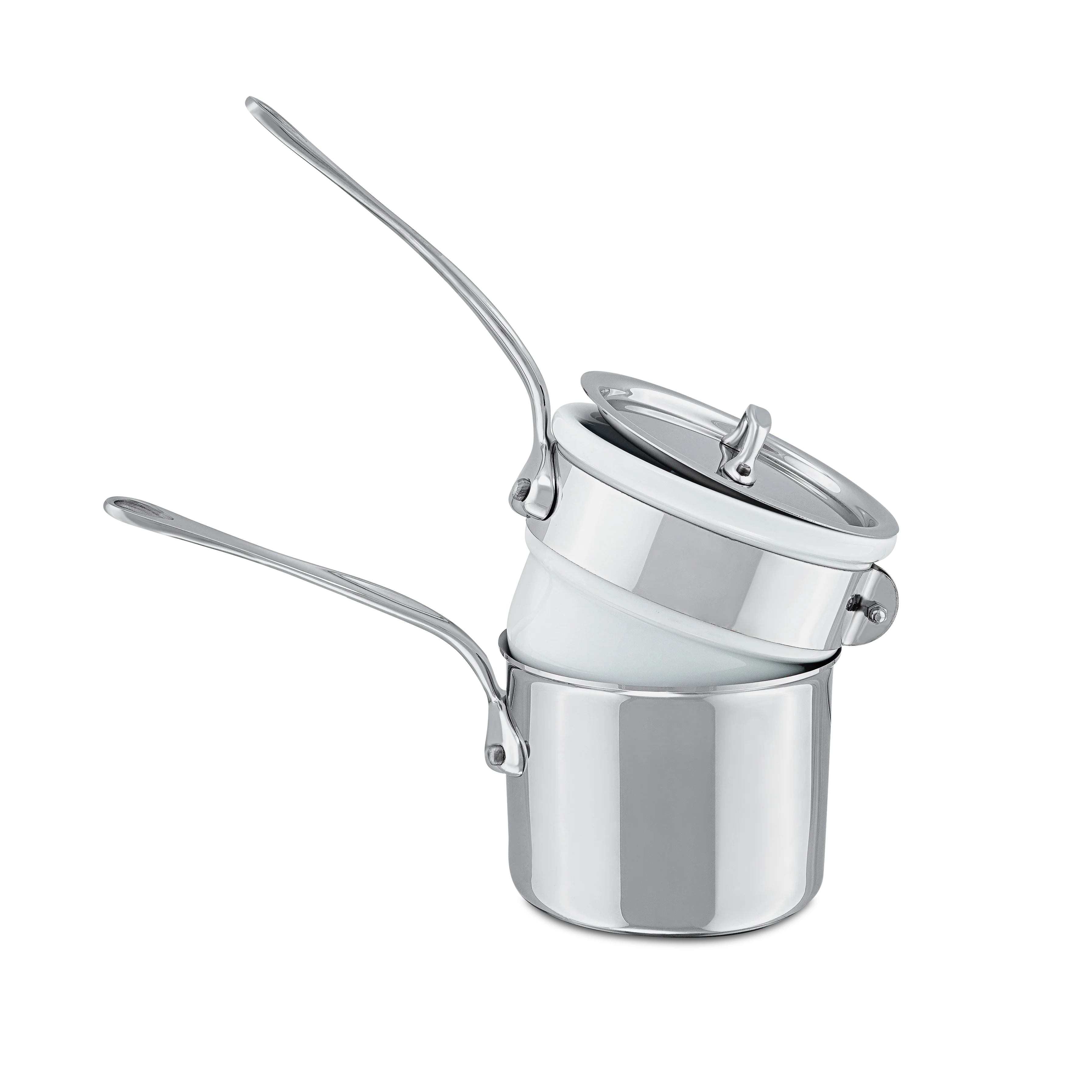 Mauviel Stainless Steel Bain Marie/Double Boiler With Lid, Cast Stainless Steel Handle, 1.8-Qt - Image 3