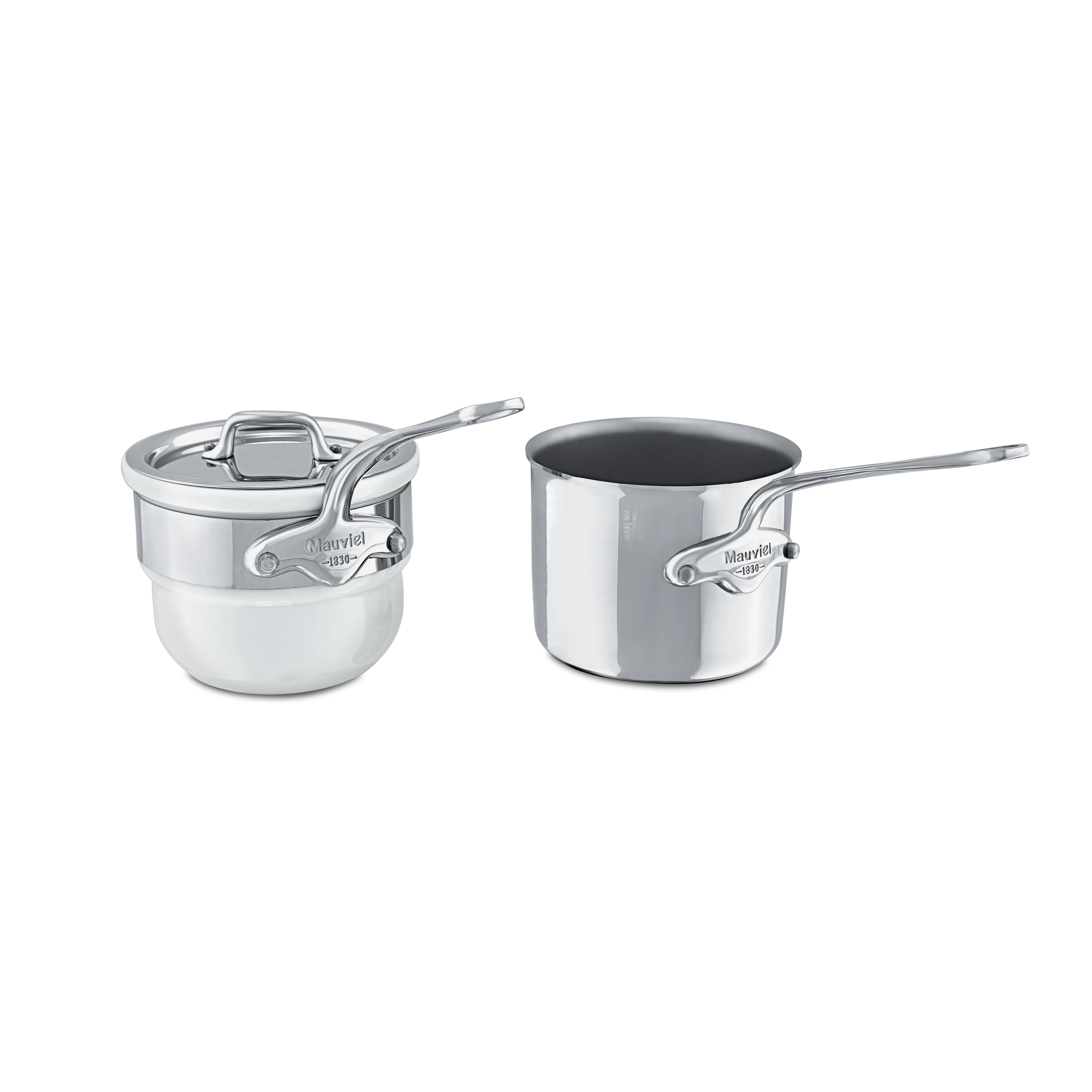 Mauviel Stainless Steel Bain Marie/Double Boiler With Lid, Cast Stainless Steel Handle, 1.8-Qt - Image 4
